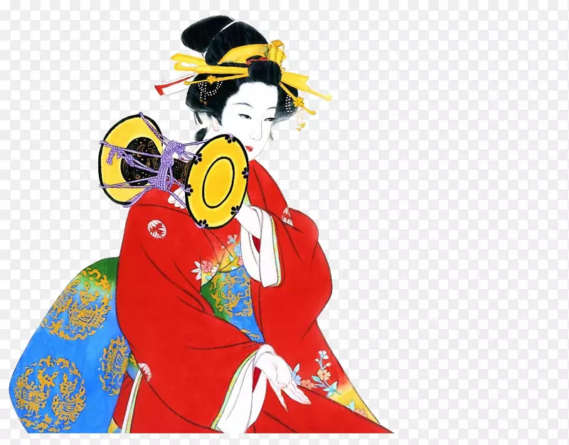 日本和服古装女性插图