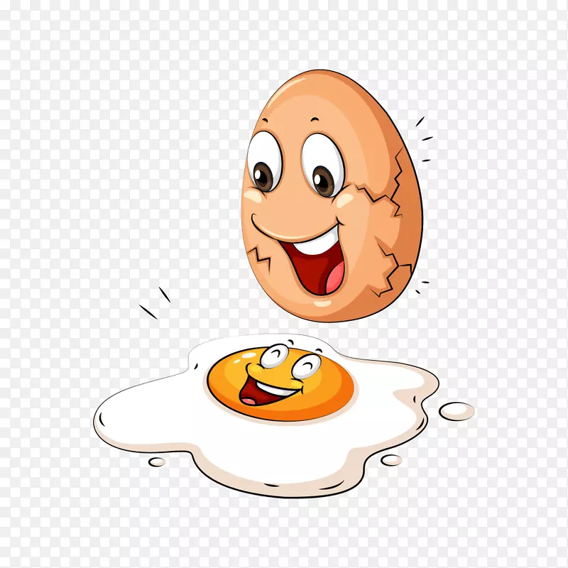 卡通鸡蛋与荷包蛋简笔画