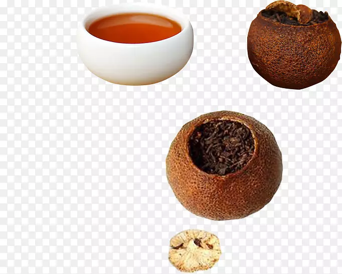 陈皮普洱茶叶白色茶杯
