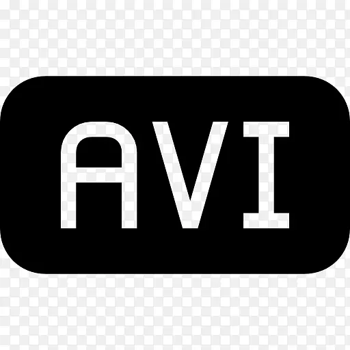 AVI文件的黑色圆角矩形界面符号图标