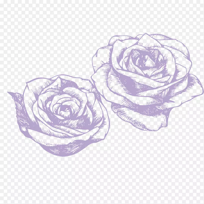 手绘玫瑰花素描设计素材