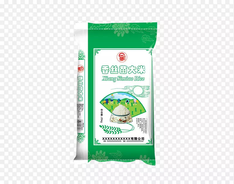 绿色白色香丝苗大米袋装米设计