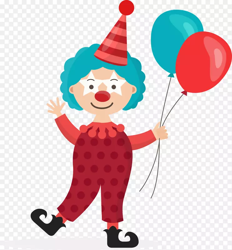 儿童节牵着气球的小丑