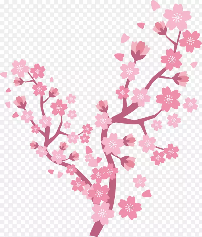 粉色樱花花朵花瓣设计素材