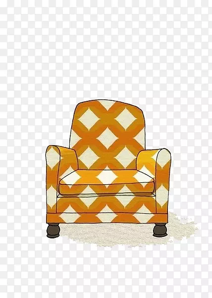 黄色格子沙发