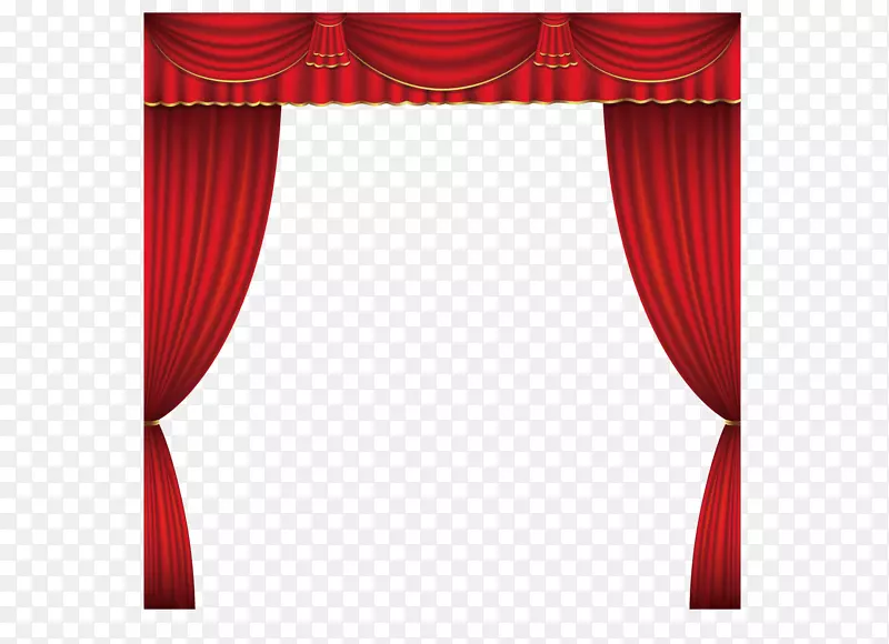 红色舞台帷幕窗帘