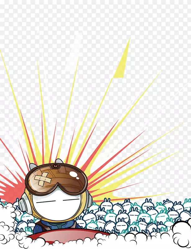 射线光芒卡通猴子