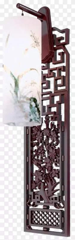 古典中式红木花格壁灯