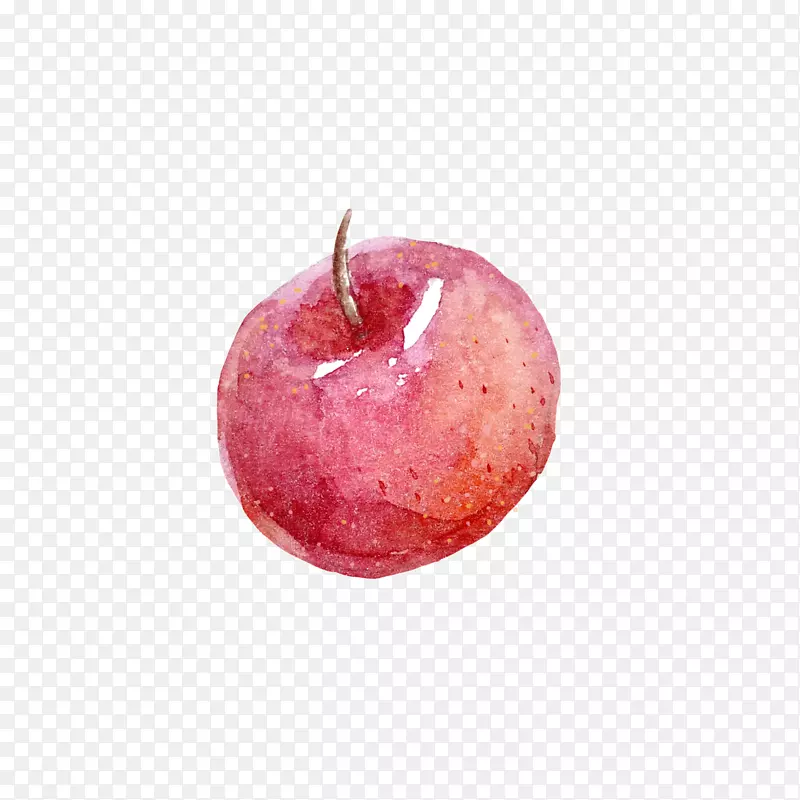 手绘的红色小苹果