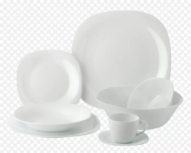 白色成套瓷器餐具