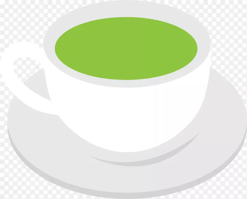 绿色立体绿茶茶杯