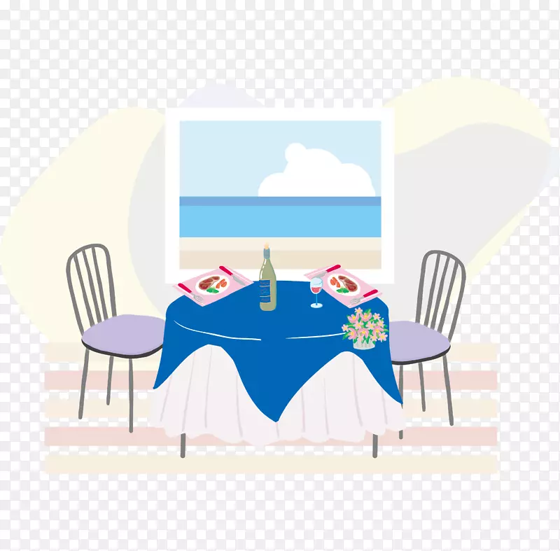 卡通家庭餐桌餐椅