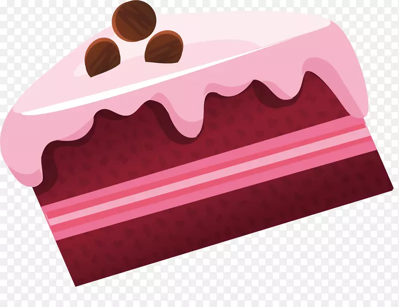 矢量图树莓口味蛋糕