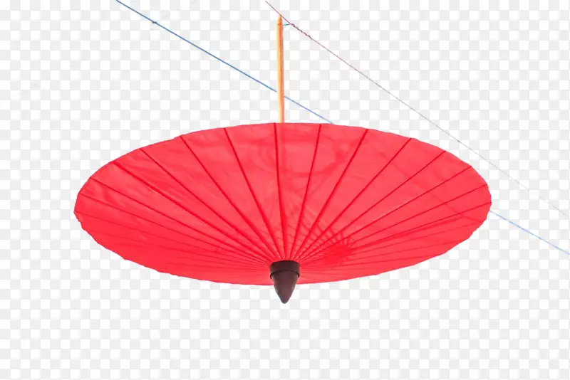红色悬挂油纸伞