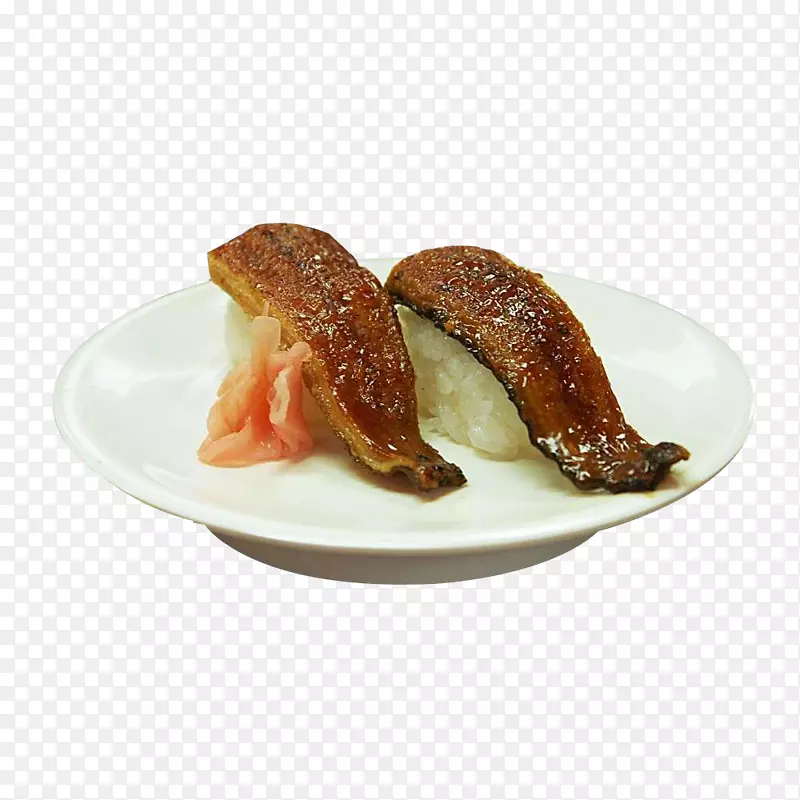 圆盘白色鳗鱼寿司餐饮食物