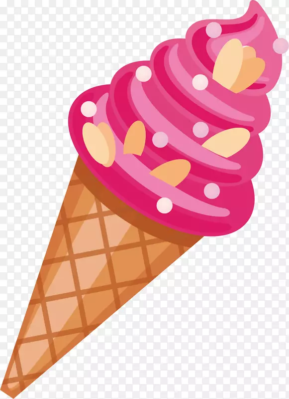 矢量图粉色的冰激凌