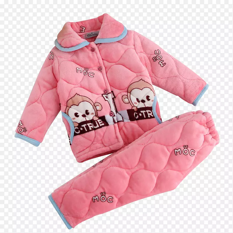 冬季儿童睡衣粉色套装