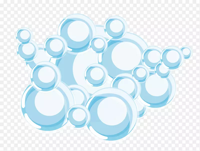 蓝白色矢量透明肥皂泡