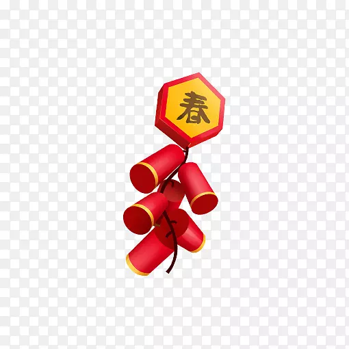 春节红色大串鞭炮