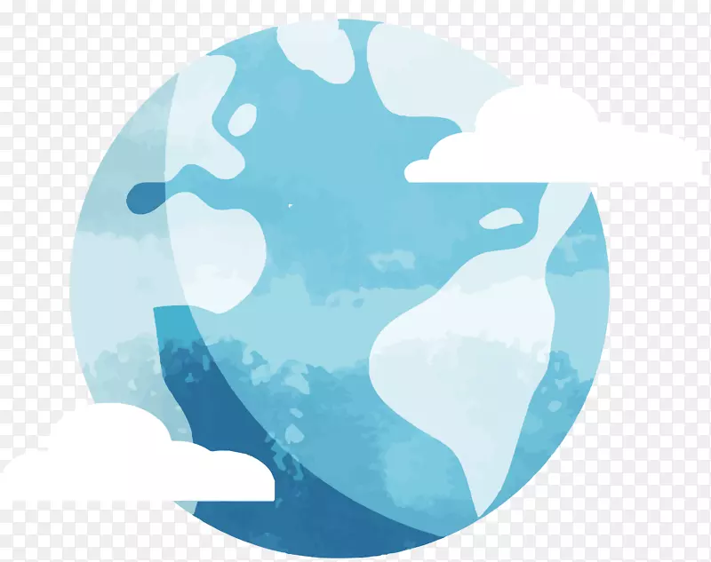 浅蓝色海洋矢量星球