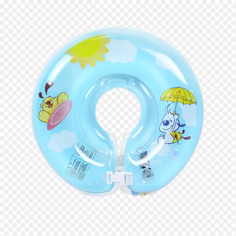 蓝色游泳圈广告海报
