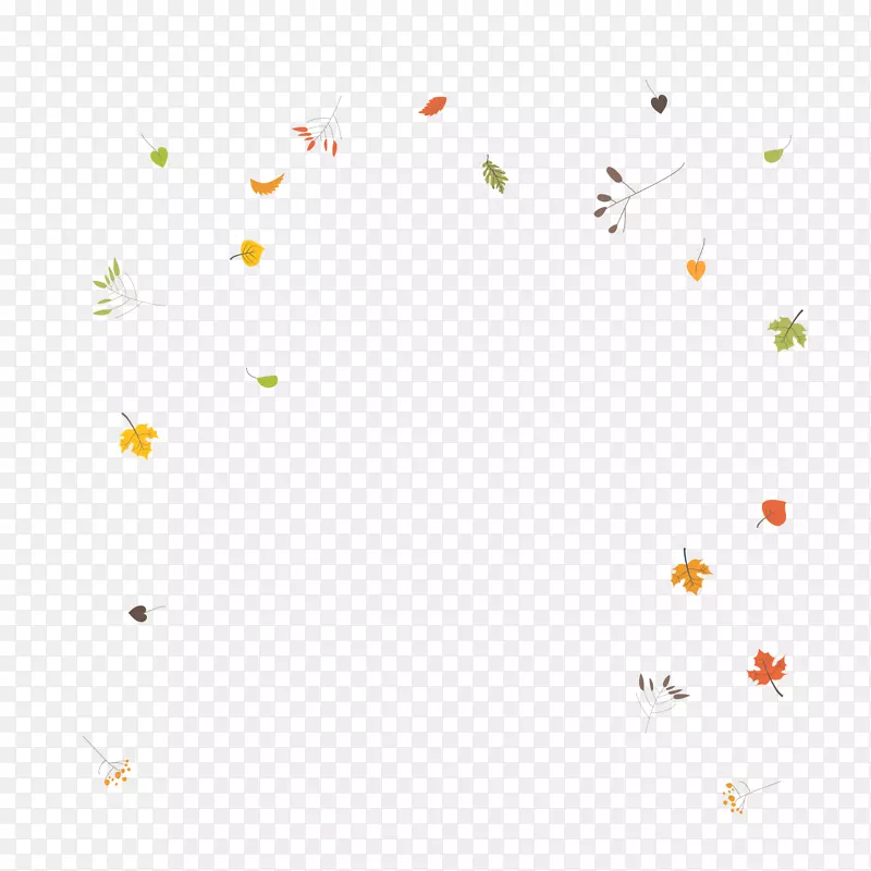 感恩节漂浮植物矢量图