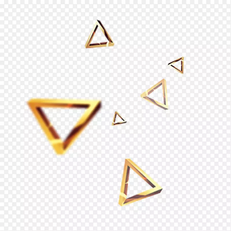 金色漂浮几何素材