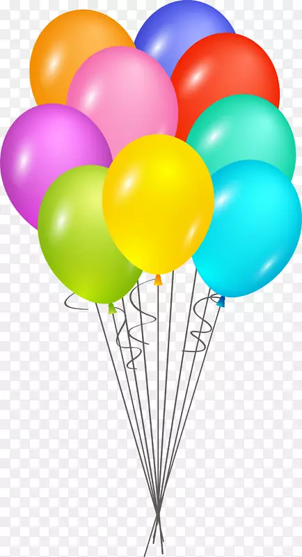 卡通彩色生日快乐气球