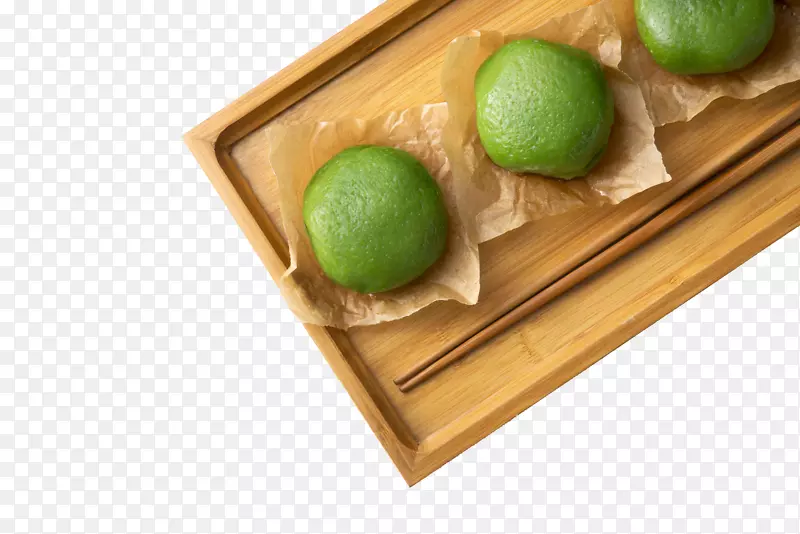 俯视青团木板茶几PNG