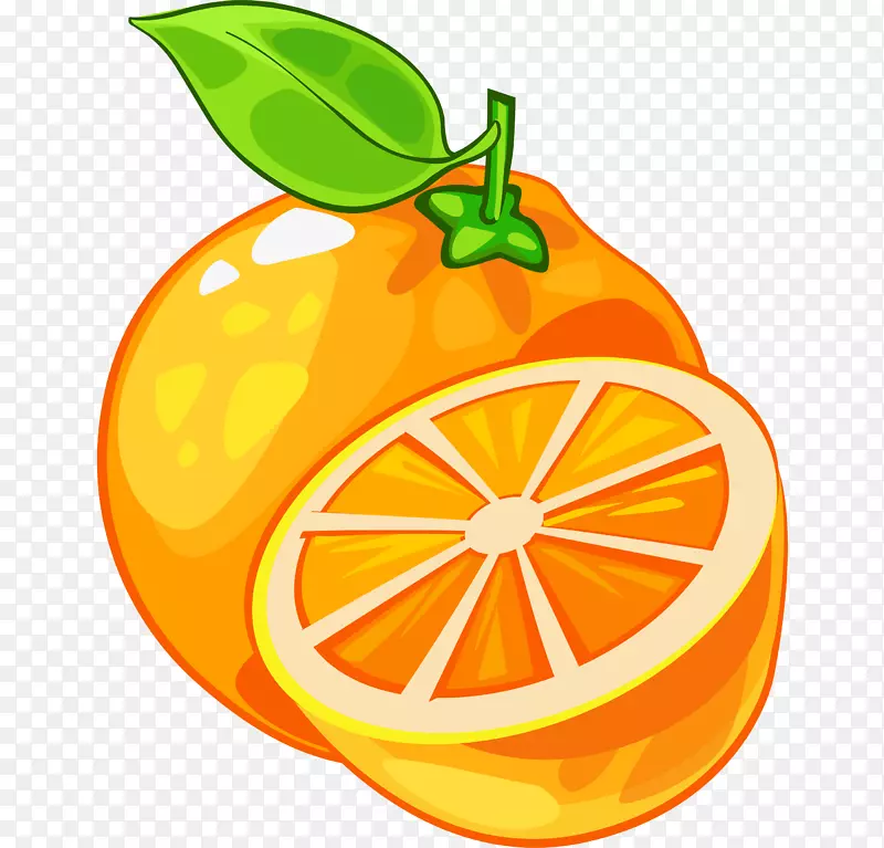黄色卡通水果橙子