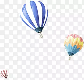 空中漂浮飞舞热气球