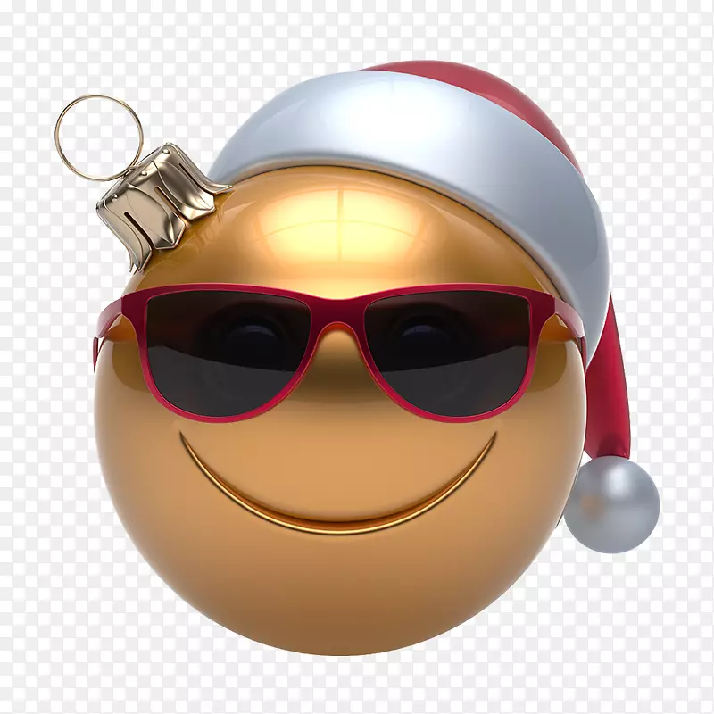 金色微笑圣诞彩球