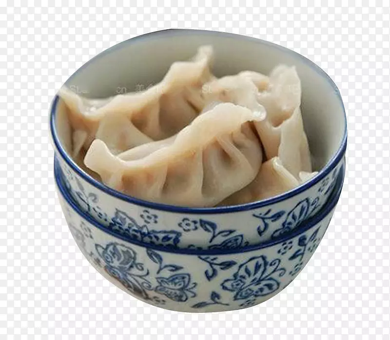 青瓷碗里的锅贴饺子