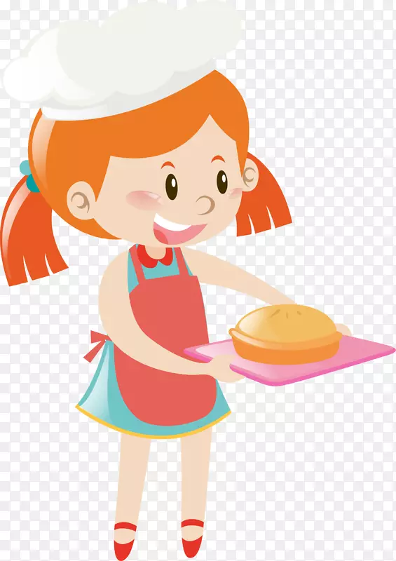 儿童节烤面包的女孩