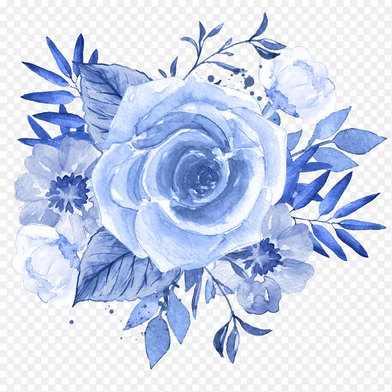 蓝色花朵PNG图片