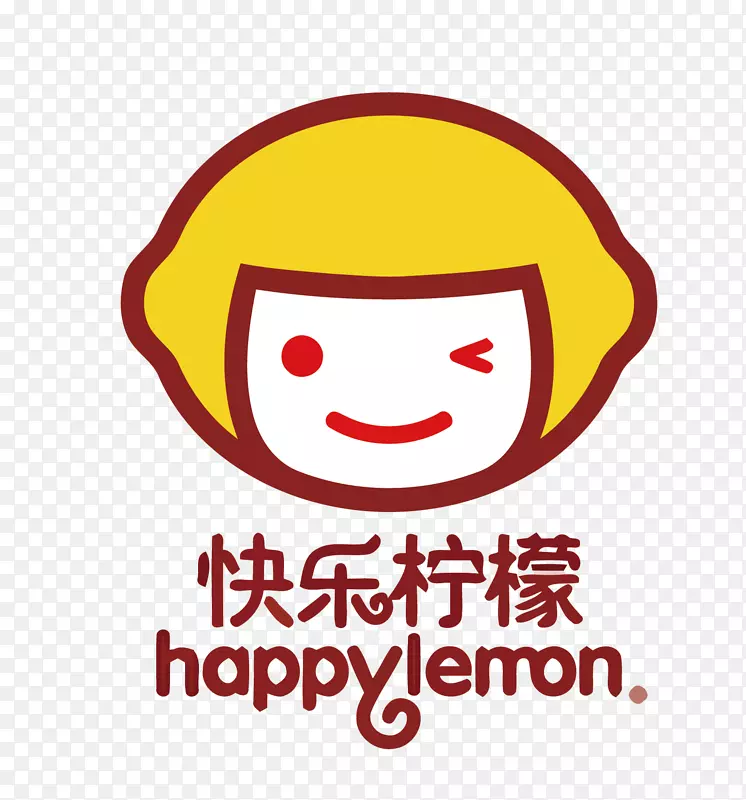 快乐柠檬矢量奶茶店LOGO