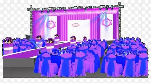 紫色舞台元素