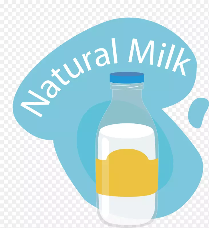 自然瓶装牛奶矢量