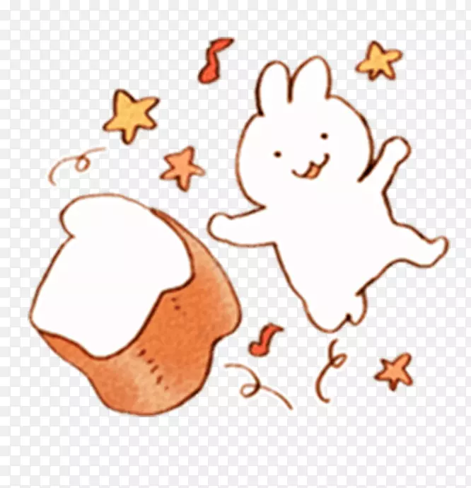 星星面包旁的吃货兔子