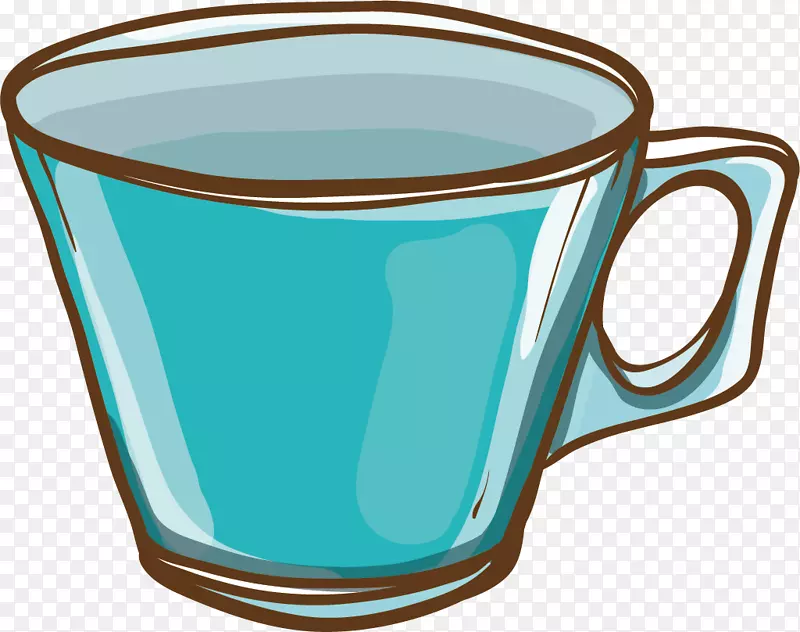 卡通手绘茶杯