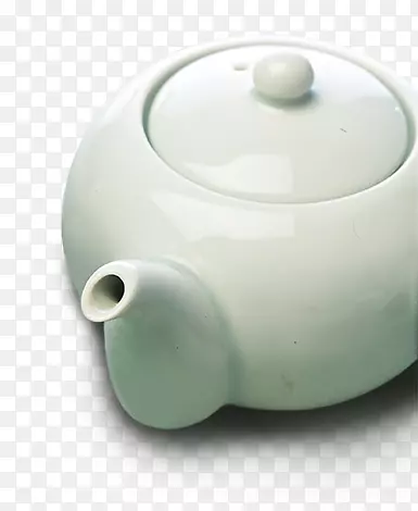 白瓷茶壶装饰图案