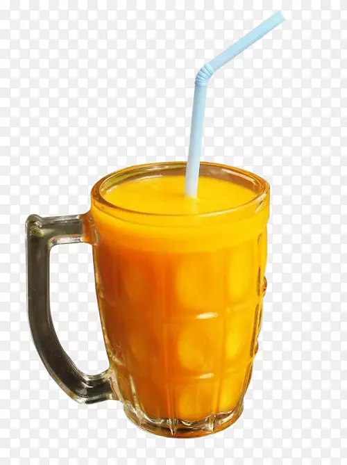 一大杯黄色芒果汁儿png