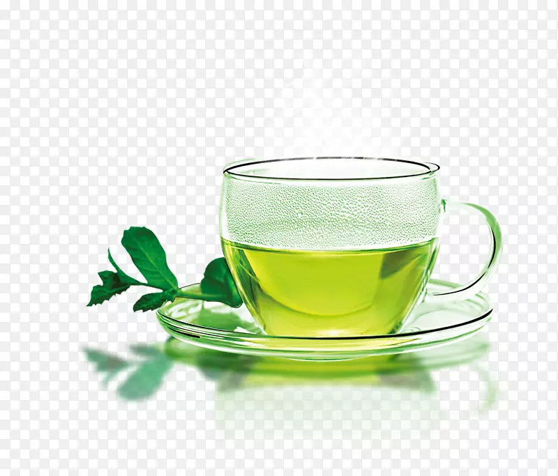 一杯热腾腾绿茶