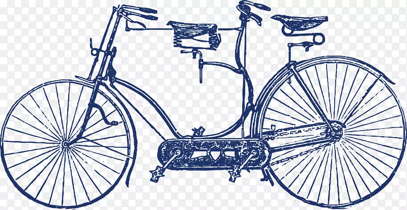 高清手绘复古自行车