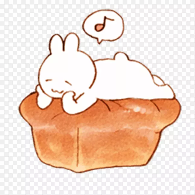 方形面包上的吃货兔子