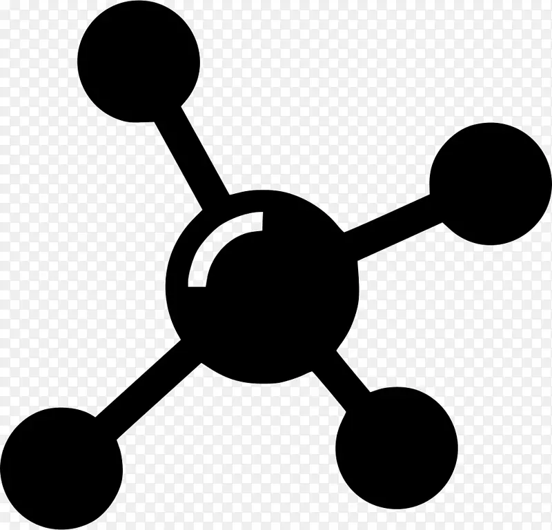 手绘黑色分子结构图png