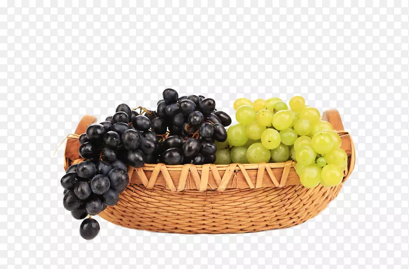 一篮框新鲜水果葡萄