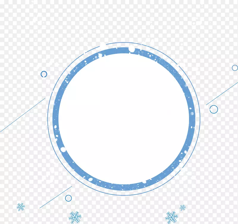蓝色冬日雪花圆圈