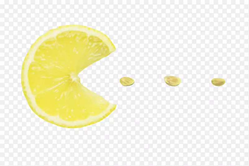 黄色美味的水果柠檬片吃仁卡通