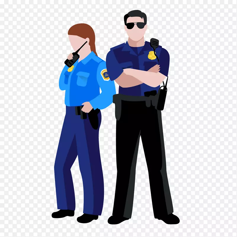 两个扁平化的警察